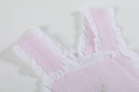 Pink Seersucker Easter Bunny Ruffle Romper