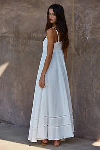 White Smocked Maxi Dress