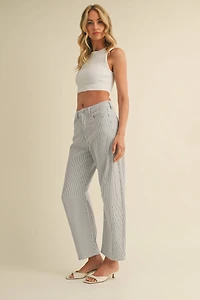 Light Blue Stripe Barrel Jean