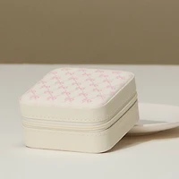 Bow Monogram Print Jewelry Box -Travel Size: Pink / One / 5AC78043