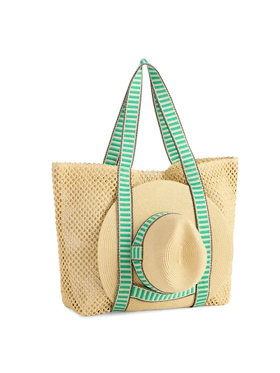 Green Tote & Hat Set