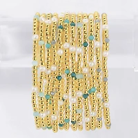 3mm Beaded Stretch Bracelet with Pearls and Crystals