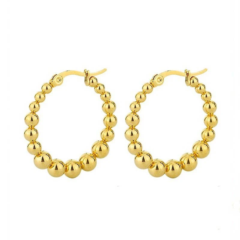 18K STAINLESS STEEL WATERPROOF TARNISH FREE HOOPS | 40E404: GOLD