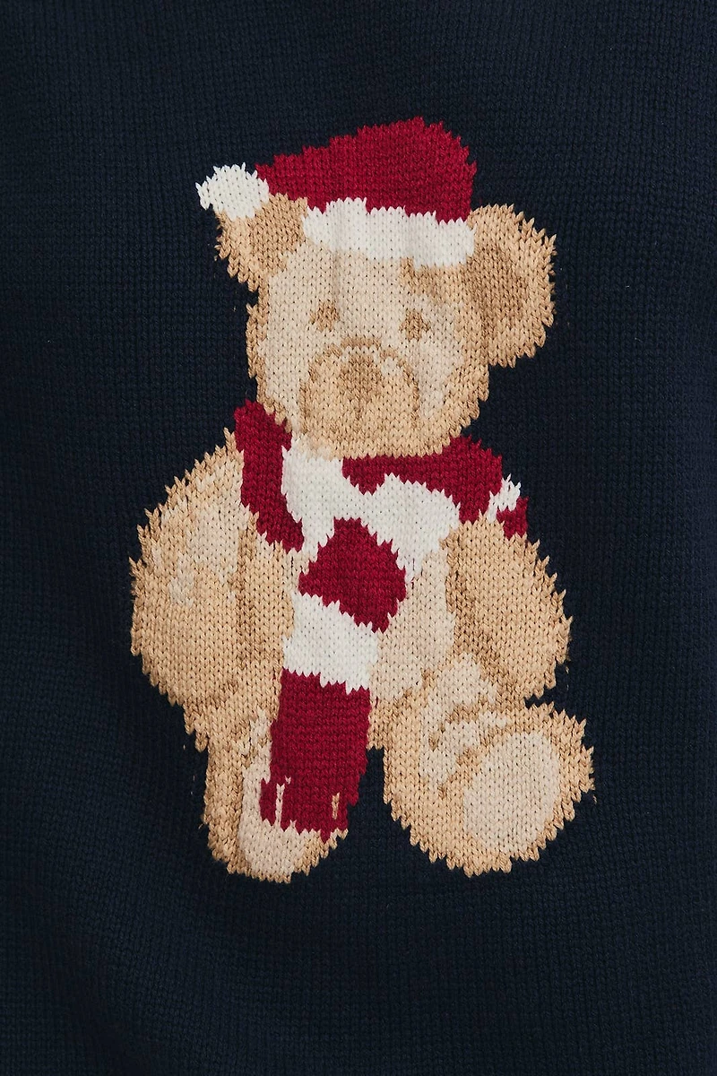 Burgundy Santa Teddy Bear Sweater