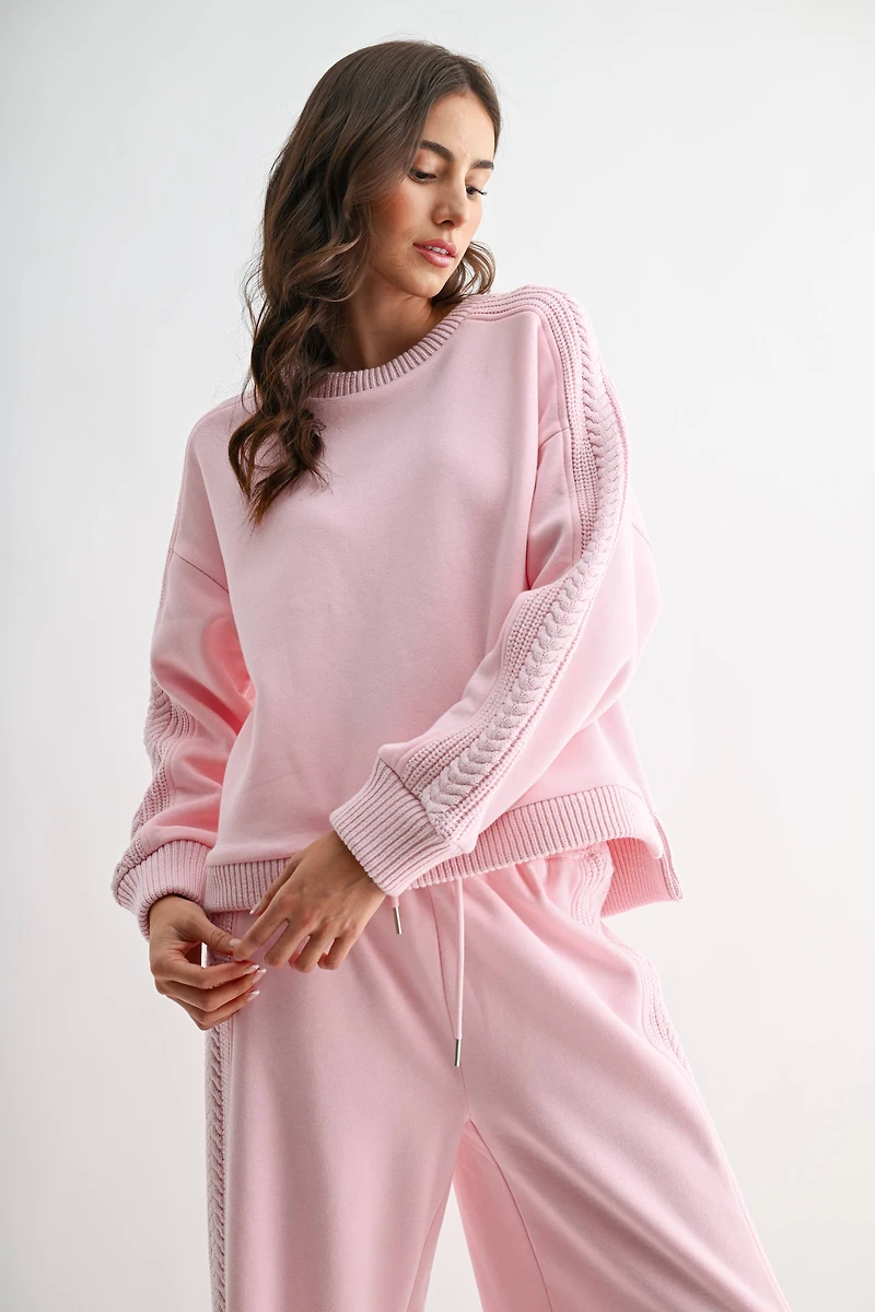 Pink Knit Oversized Set