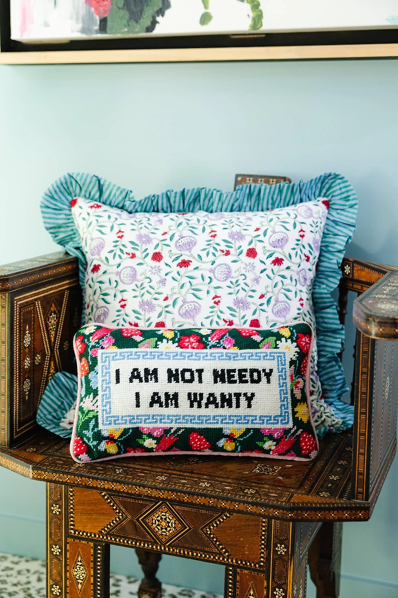 Not Needy Needlepoint Pillow