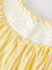 Chick Floral Embroidery Smocking Girls