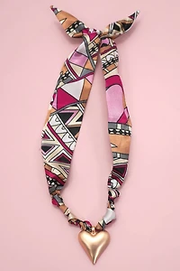 Cheetah Handmade Scarf Charm Necklace