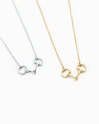 Silver Western Double Linked Horsebit Necklace