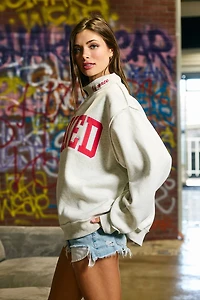 Gray Saved Mockneck Sweatshirt