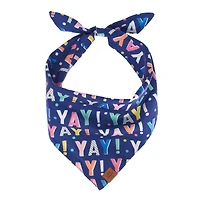 Birthday Yay Navy Dog Bandana