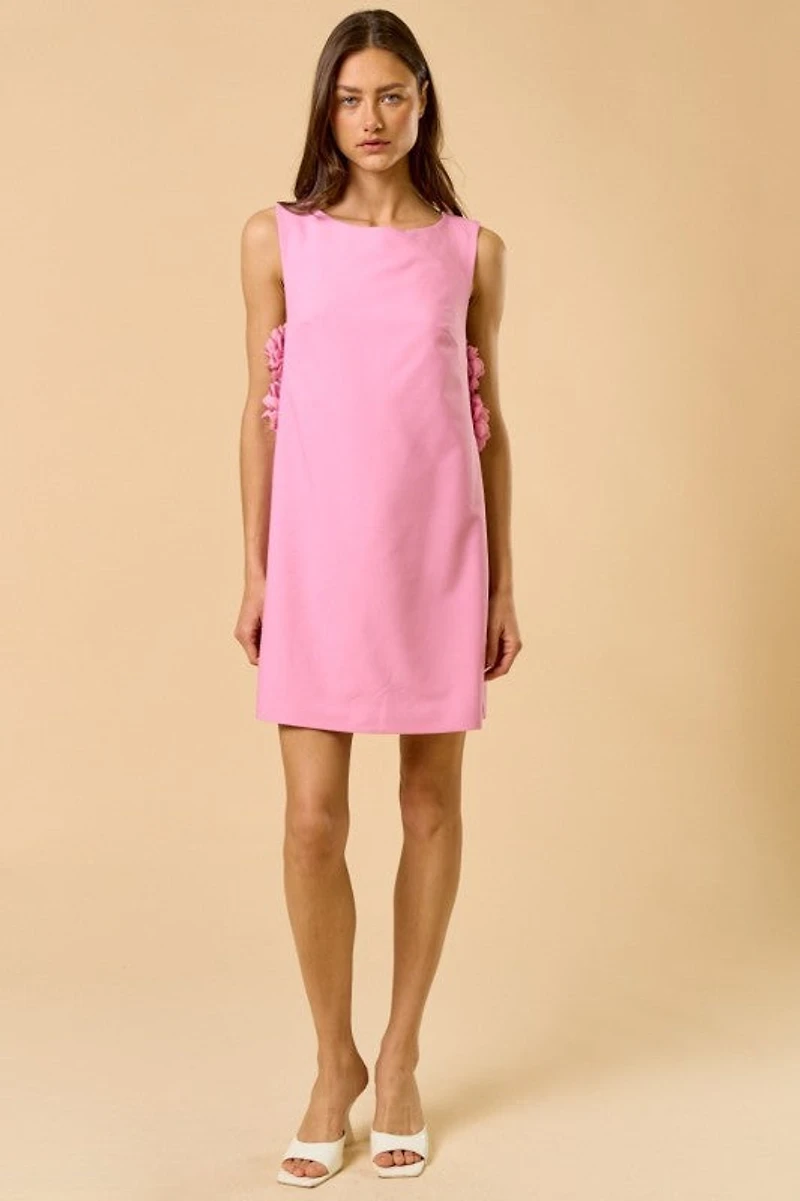 Pink Flower Mini Dress
