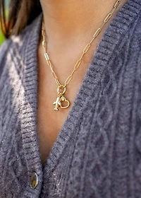 Stainless Steel Paperclip Carabiner Charm Holder Necklace