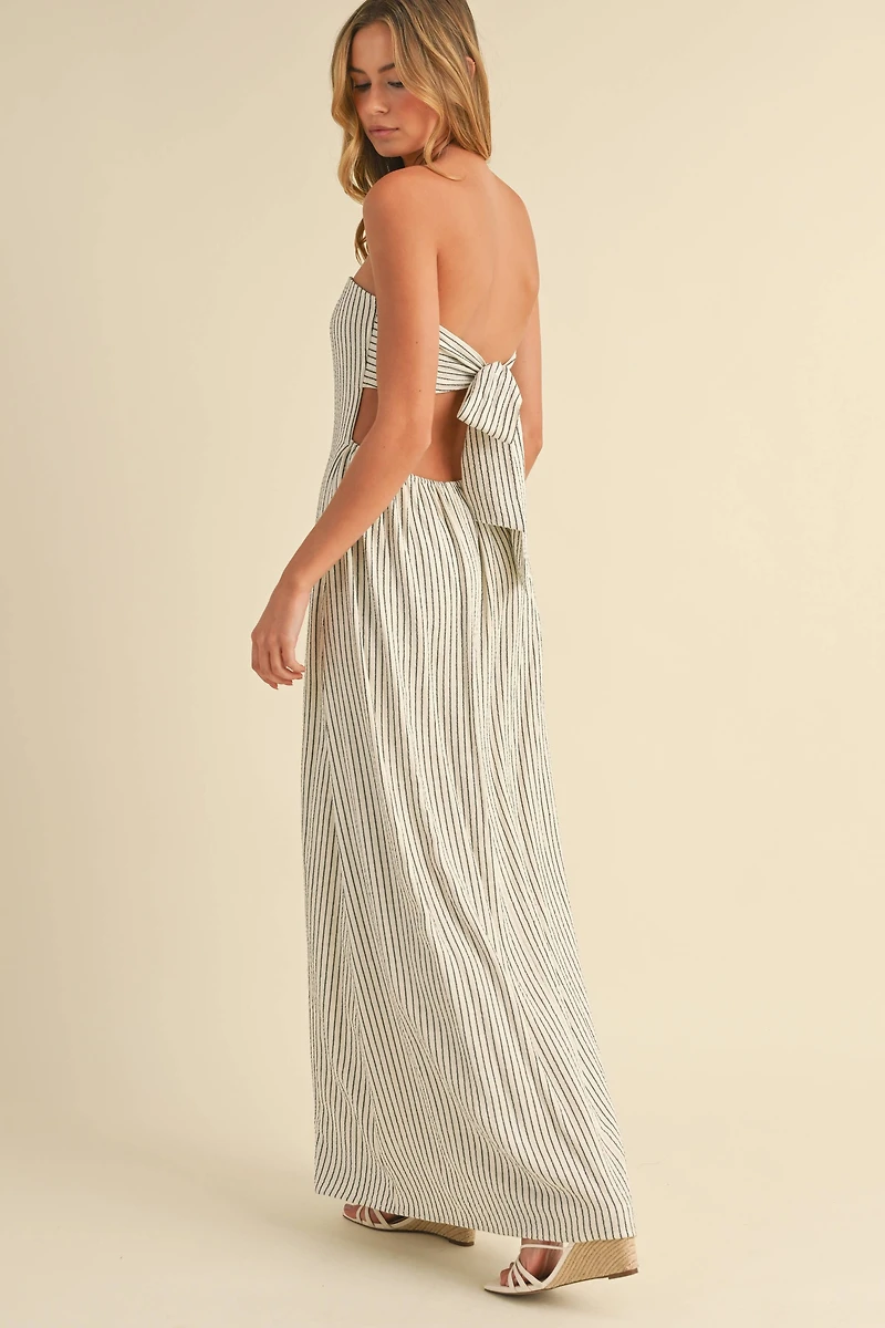 Striped Sleeveless Maxi Dress