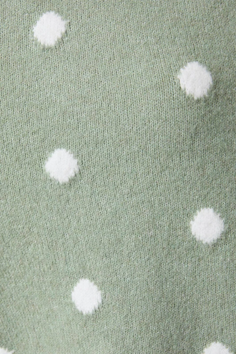 Green Polka Dot Cardigan