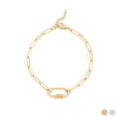 18K Gold Stainless Steel Paperclip Bracelet