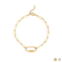 18K Gold Stainless Steel Paperclip Bracelet