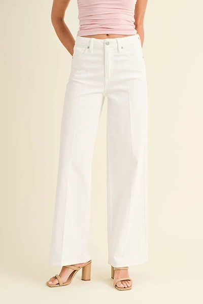 White Palazzo Wide Leg Jeans