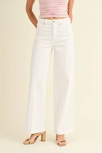 White Palazzo Wide Leg Jeans