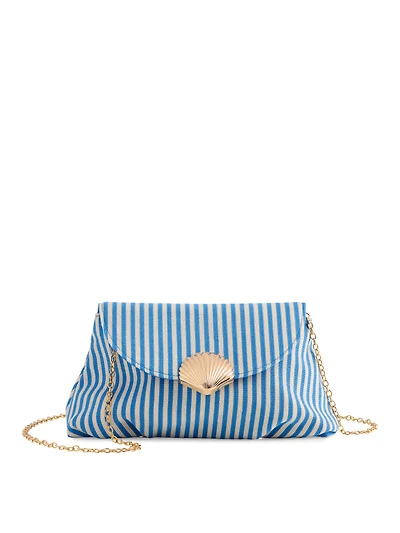 Blue Striped Clutch