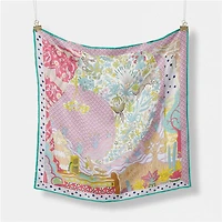 Pink Silk Pattern Scarf