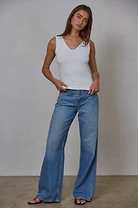 Cream Seamless  U- Neck Tank