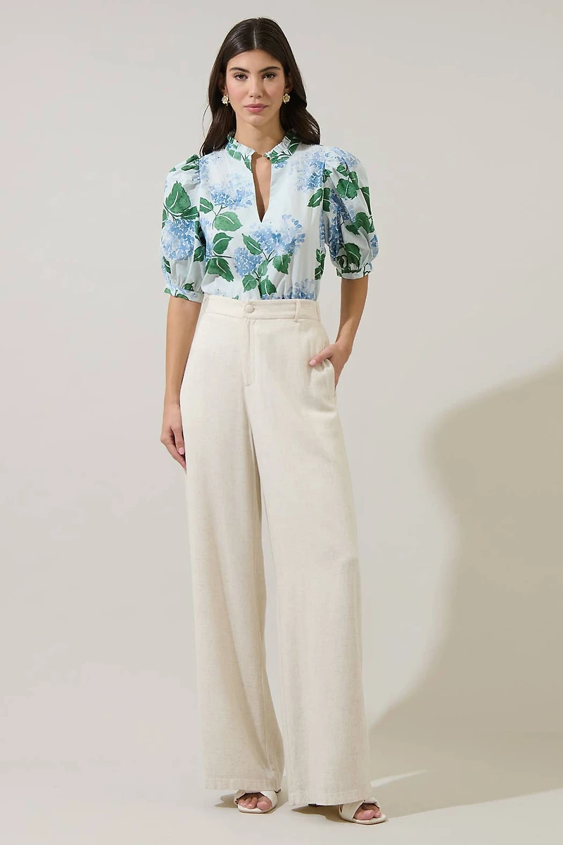 Mirla Floral Terri Puff Sleeve Top