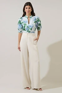 Mirla Floral Terri Puff Sleeve Top