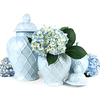 Light Blue Textured Ginger Jar - Extra Large