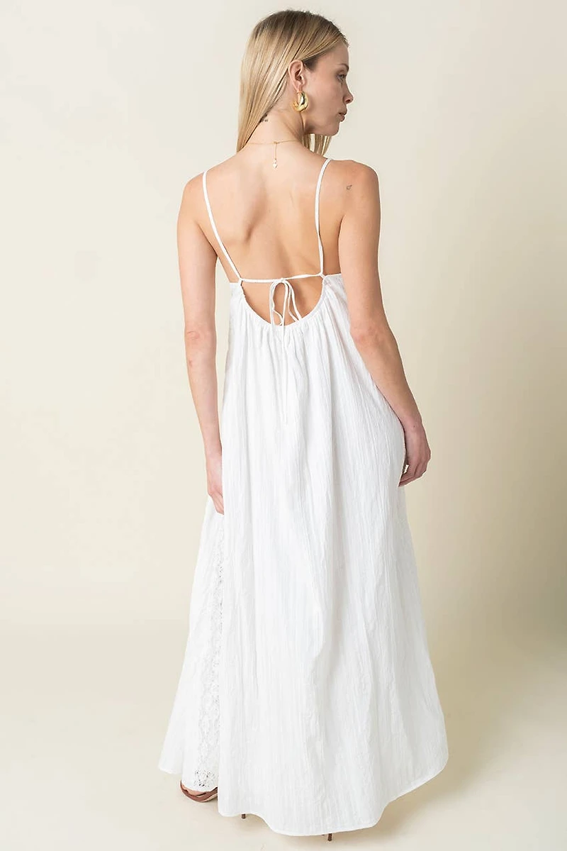 Ivory Open-Back Maxi Dress