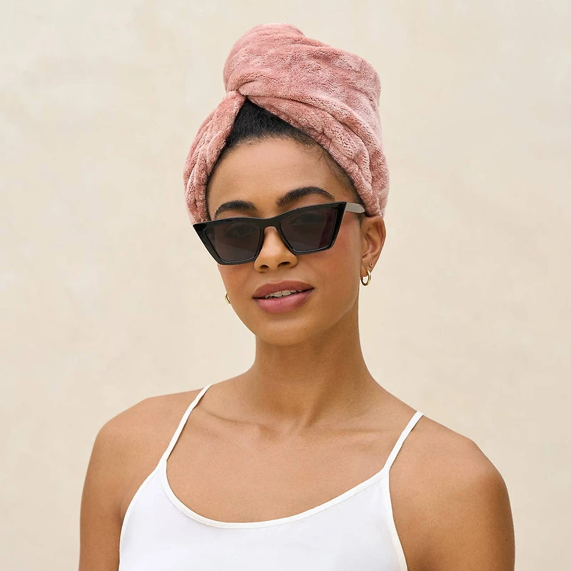 Terracotta Plush Microfiber Hair Towel Turban