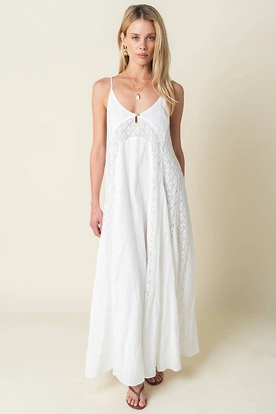 Ivory Open-Back Maxi Dress
