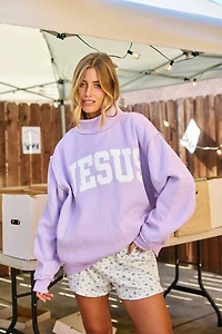 Lavender Jesus Mockneck