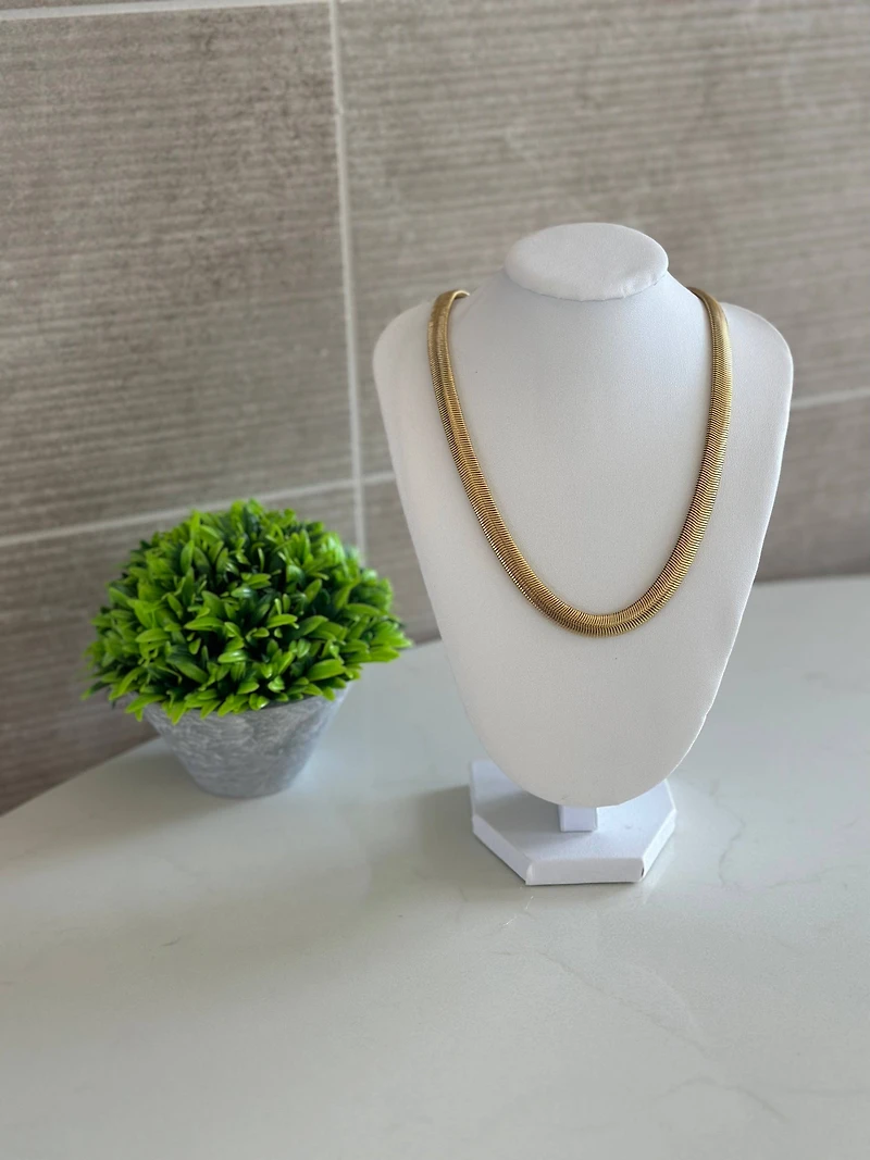 Waterproof Stainless Flat Snake Necklace