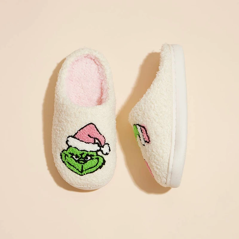 Toddler Christmas Grinch Home Slippers