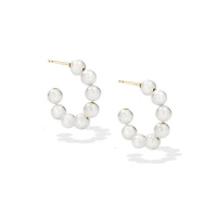 Chunky Modern Pearl Hoops