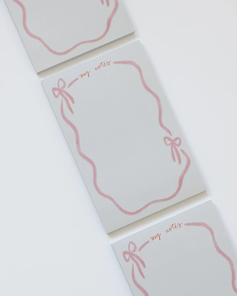 Pink Ribbon Bow Notepad