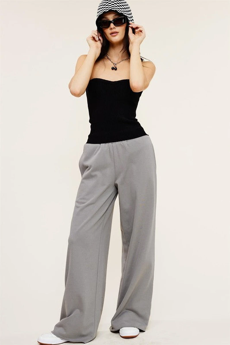 Grey Wide Leg Sweatpants