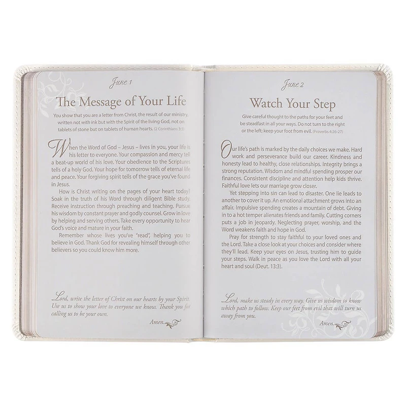 Mr. & Mrs. Devotional White Faux Leather
