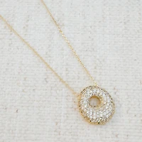 Crystal Bubble Initial Necklace: E