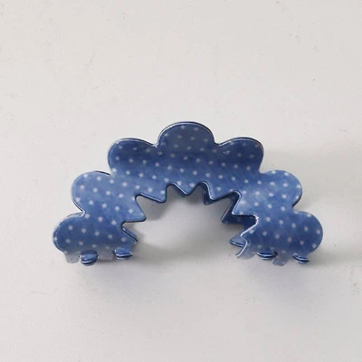 Denim Polka Dot Claw Clip