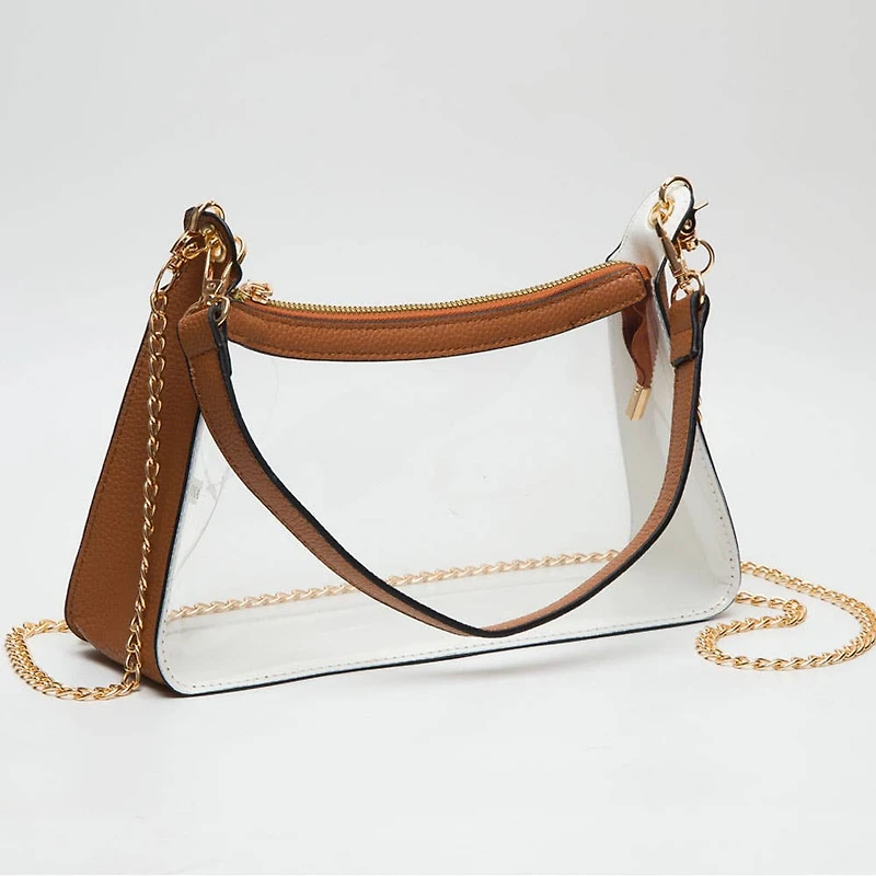Transparent Hand Bag / Baguette Bag / Crossbody Bag
: Gold