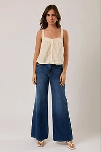 Light Yellow Eyelet Top