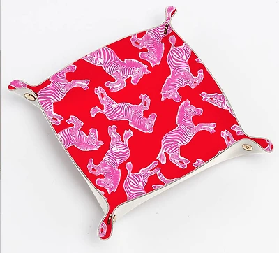 Catchall Tray - pink & red zebra