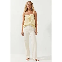 Yellow Knitting Detail Tank Top