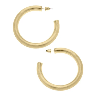 Isla Hoop Earrings in Satin Gold