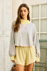 Yellow Drawstring Knit Shorts