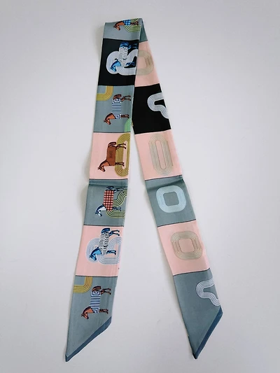 Pink & Gray Horse Scarf