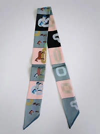 Pink & Gray Horse Scarf