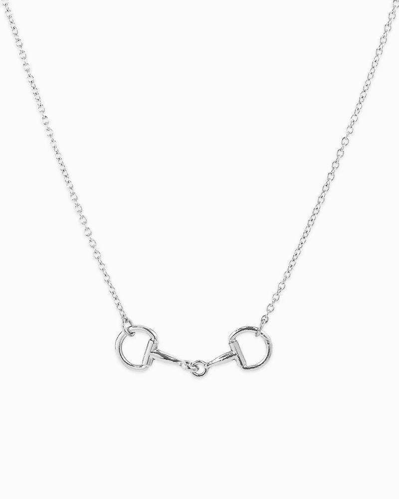 Silver Western Double Linked Horsebit Necklace